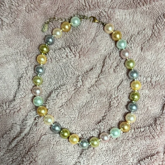 Kenneth Jay Lane Pastel Pearl Necklace - Picture 1 of 3